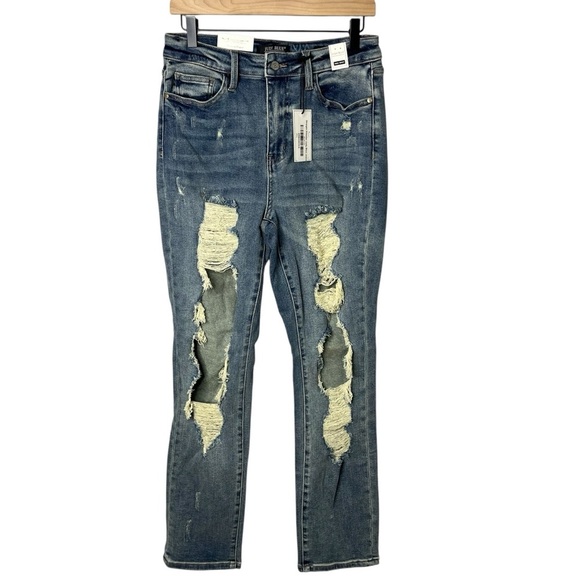 Judy Blue Denim - Judy Blue Straight Shooter Jeans Distressed Size 9/29 High Waist